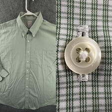 Brooks Brothers Madison Check Non-Iron Supima 18 34 Cotton Button-Down Green Men