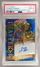 7235 Thomas Sorber 2025 Topps Finest Blue X-Fractor Masters Auto RC /99 PSA 10