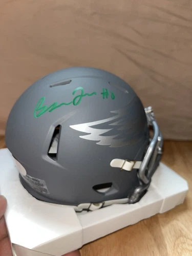Philadelphia Eagles Autographed Slate Mini Helmet JSA Bryce Huff GREEN INK RARE