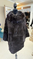 Neiman Marcus Fur Poncho Women's