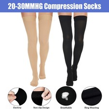 Thigh High Compression Socks 20-30mmHg Graduated Compression Leg Relief -2 Pack