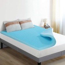 4 Inch Egg Crate Gel Memory Foam Mattress Topper- Breathable Comfort Bed Topper