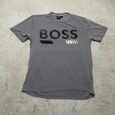 Boss Hugo Boss T Shirt Mens Large Gray Spellout