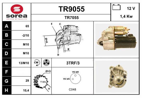 Démarreur SNRA TR9055 résout les démarrages difficiles en hiver pour voiture 12V