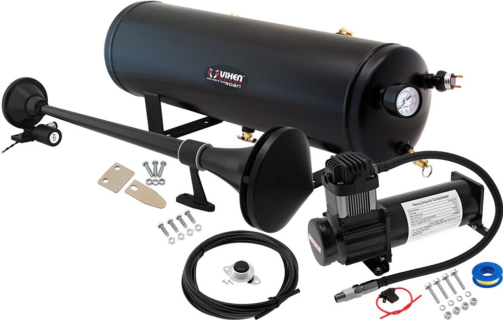 4-Trumpet Train Air Horn Kit For Trucks: Includes All-In-One 12 Volt Air System - MyPushcart - Foto 5