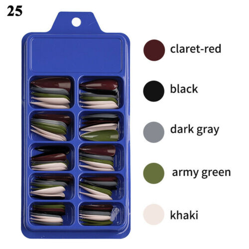 100 Pcs False Nails Wearable Fake Nails Full Cover Nail Tips Press On Nail - Picture 92 of 128