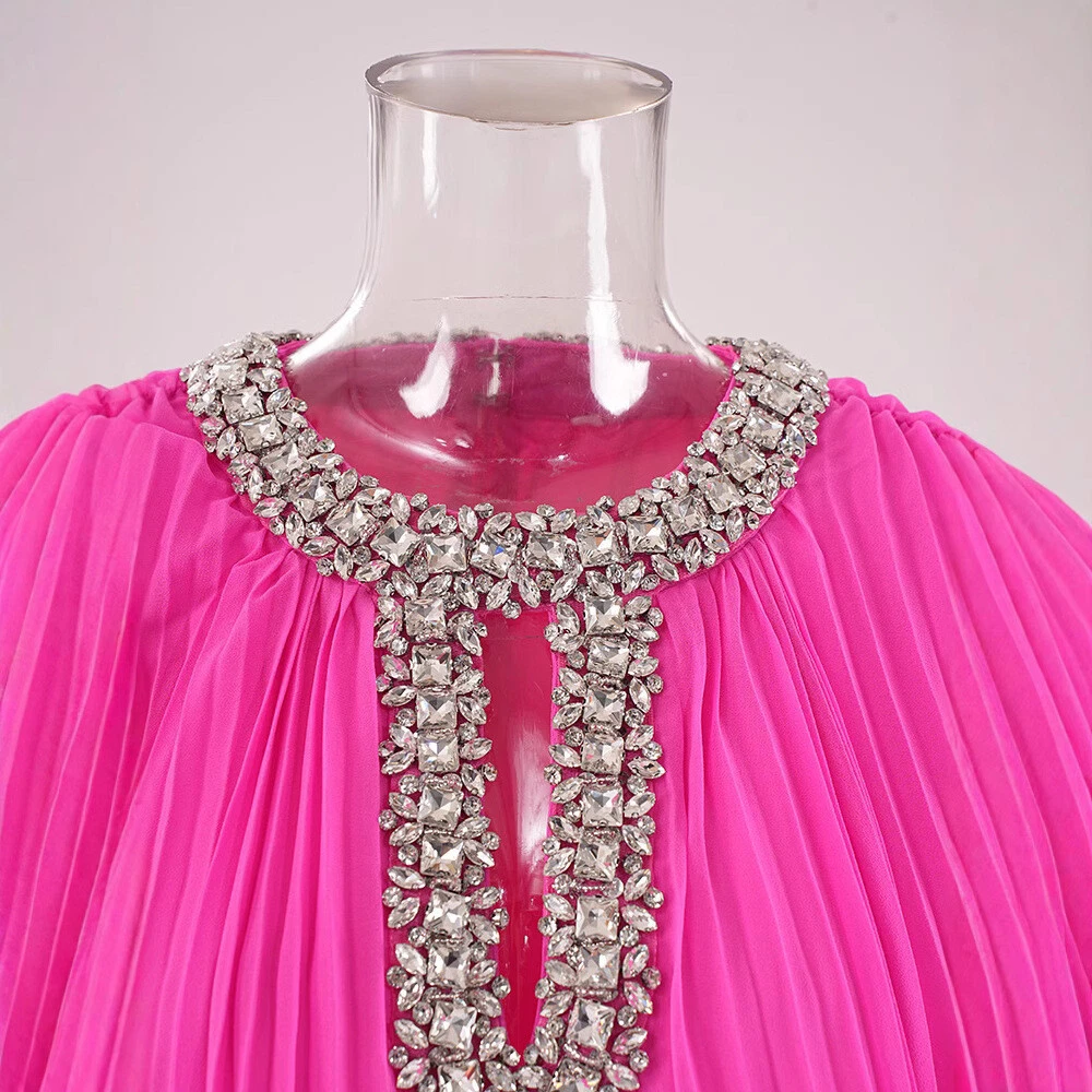 OFF WHITE Gonna lunga patchwork manica pelliccia struzzo estiva nuova casual vestibilità ampia abito