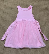 Girls Pink Tank Dress with Tulle Skirt - Size 5