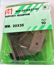 10 Supporti Reggipiani in lamiera di acciaio bronzato mm 20x35 supporto ripiani