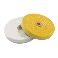 6 In Extra Thick Cotton Buffing Wheel, 5/8 Inch Arbor Hole Fine Polishing Wheel