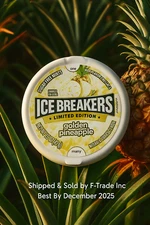 Ice Breakers Golden Pineapple Mints 8-1.5oz Free Shipping 12/2025