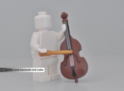 1 x LEGO  KONTRABASS FÜR MINIFIGUR CELLO BOGEN ZUBEHÖR NEU BRAUN GOLDFARBEN