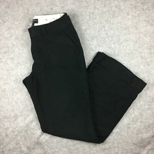 Banana Republic Jackson Fit Straight Leg w/ Folded Hem Pants, Women's 6S Black 