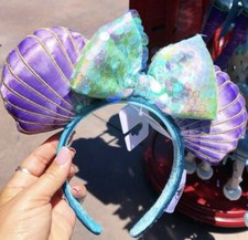 Disney.Parks Minnie Ears Limited Party Mermaid Ariel Purple Iridescent Headband