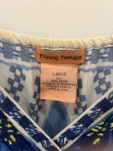 Flying Tomato Trapeze Boho Dress Size Large L Scarf Hem Adjustable Shoulders - Picture 3 of 6