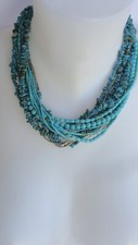 95GRAMMES RARE IMPOSANT COLLIER TURQUOISE STERLING SILVER VINTAGE INDIEN NAVAJO