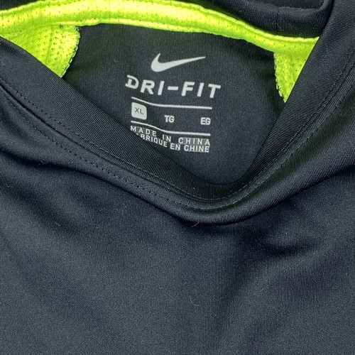 Nike Boys Top Shirt XL Player GFX Legacy Logo Black Yellow Long Sleeve Training - Picture 5 of 12