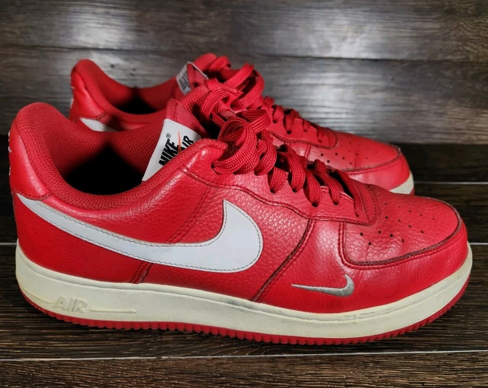 Men's Nike Air Force 1 Low 820266-606 Red Sneakers Size 9.5  