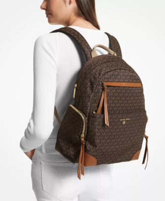 NWT Michael Kors Signature Prescott Large Backpack BROWN