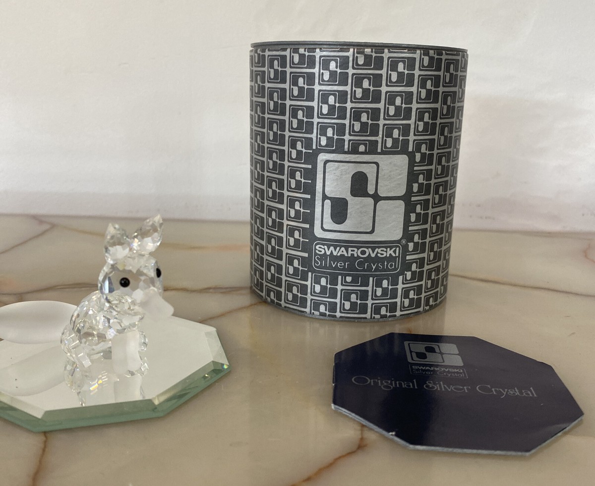 SWAROVSKI Silver Crystal FOX Figurine w Display Mirror 7629 NR 070
