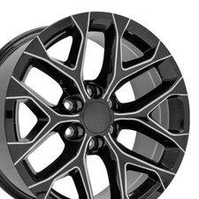 Set(4) 20" Milled Black 5668 Snowflake CK156 Wheels Fits Escalade Sierra Yukon