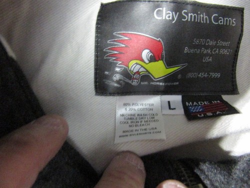 Clay Smith Cams Jacket Adult Large Gray Mr Horsepower Racing Mock Neck Full-Zip - Picture 7 of 11