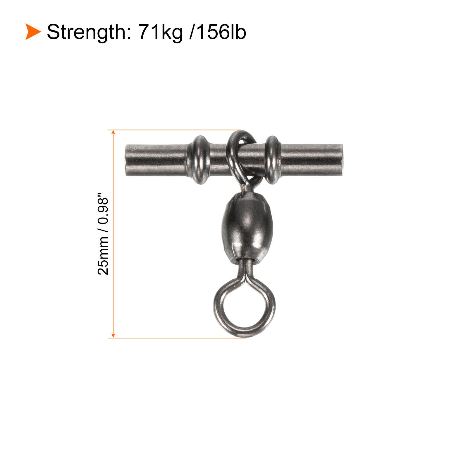 Sleeve Swivel, 10Pcs 156lb Stainless Steel 3 Way Fishing Terminal