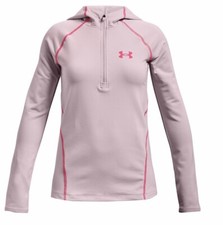 Under Armour Girl's Polyester Wicking Cool Pink Cozy Hoodie Sweatshirt Sz M