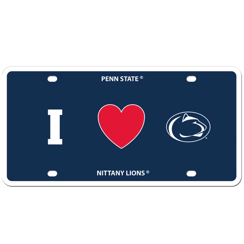 Placa de licencia de estireno Penn State Nittany Lions I Love (Heart) logotipo del equipo NCAA Foto 2 de 3