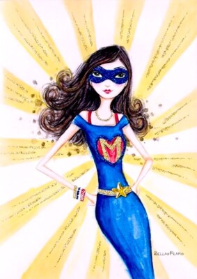 Papyrus Bella Pilar Gemmed Glitter Superwoman Mother's Day Greeting Card RARE