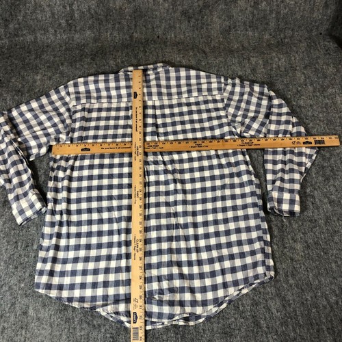 Pantagonia Shirt Mens XL Blue Plaid Long Sleeve Button Up Wing Collar - Picture 7 of 9
