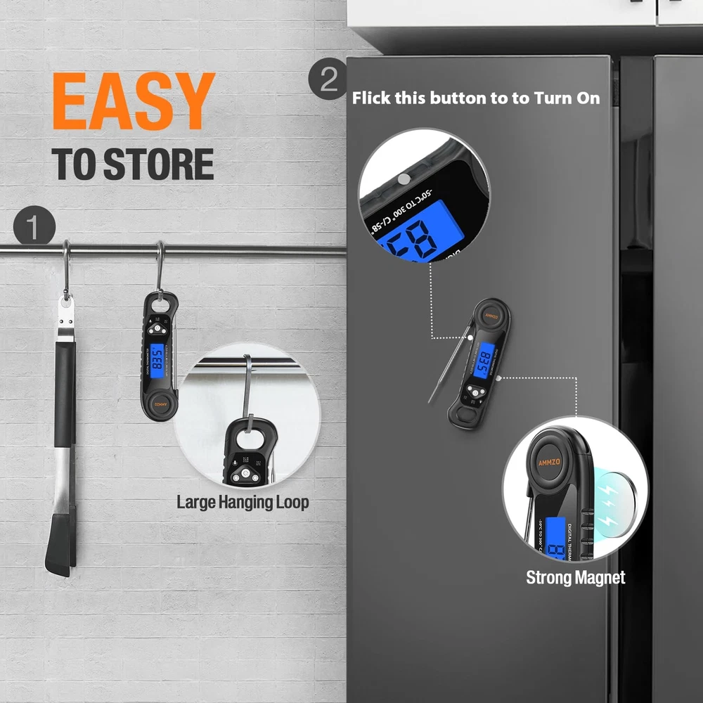 Meat Thermometer Digital, Candy Thermometer Food Thermometer Instant Read The...