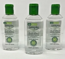Simple Kind To Skin Dual Effect Eye Make-Up Remover (3)Three Pack 3.38 Oz Each