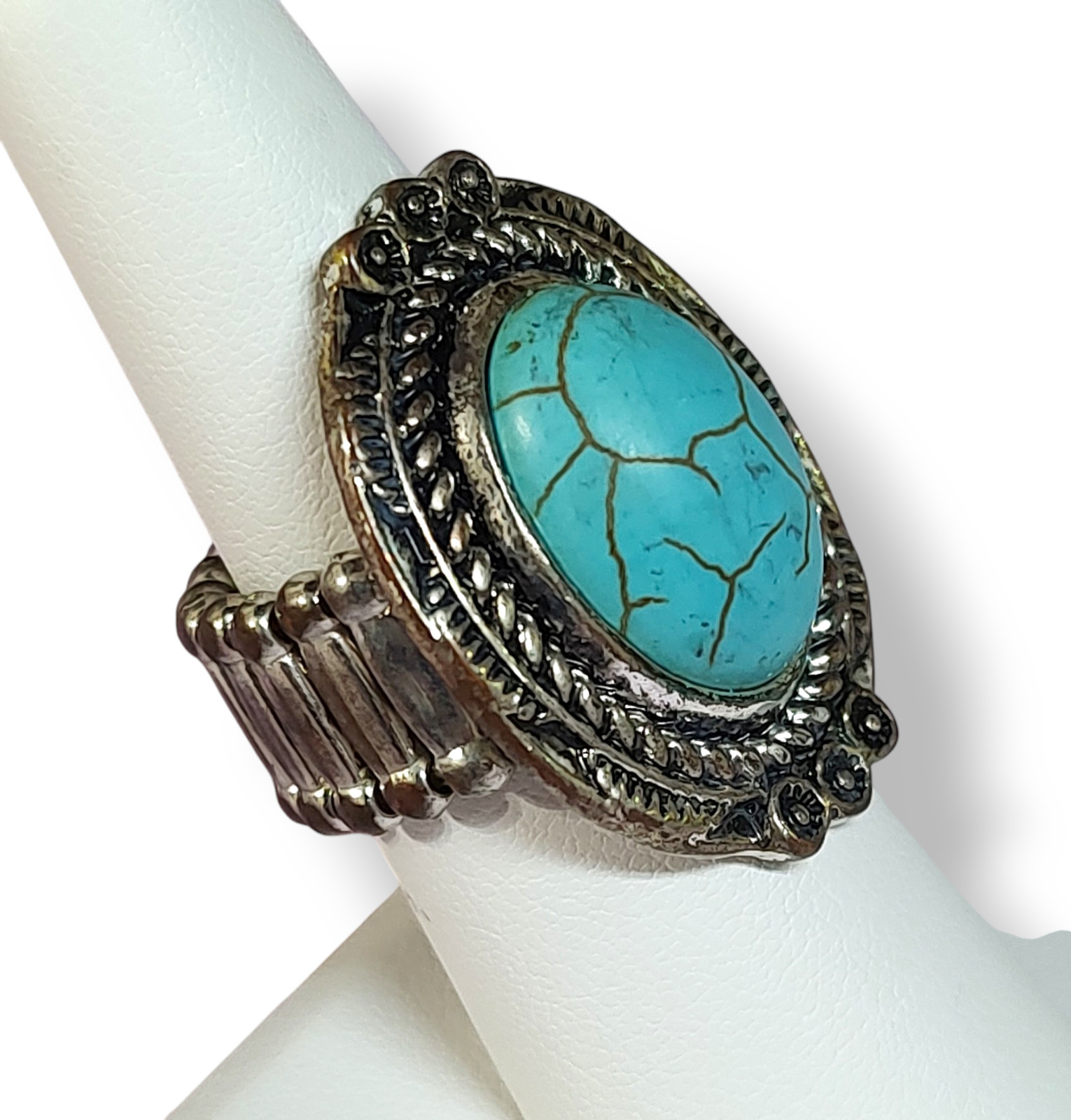 Adjustable Bali Style Blue Ring - image 5