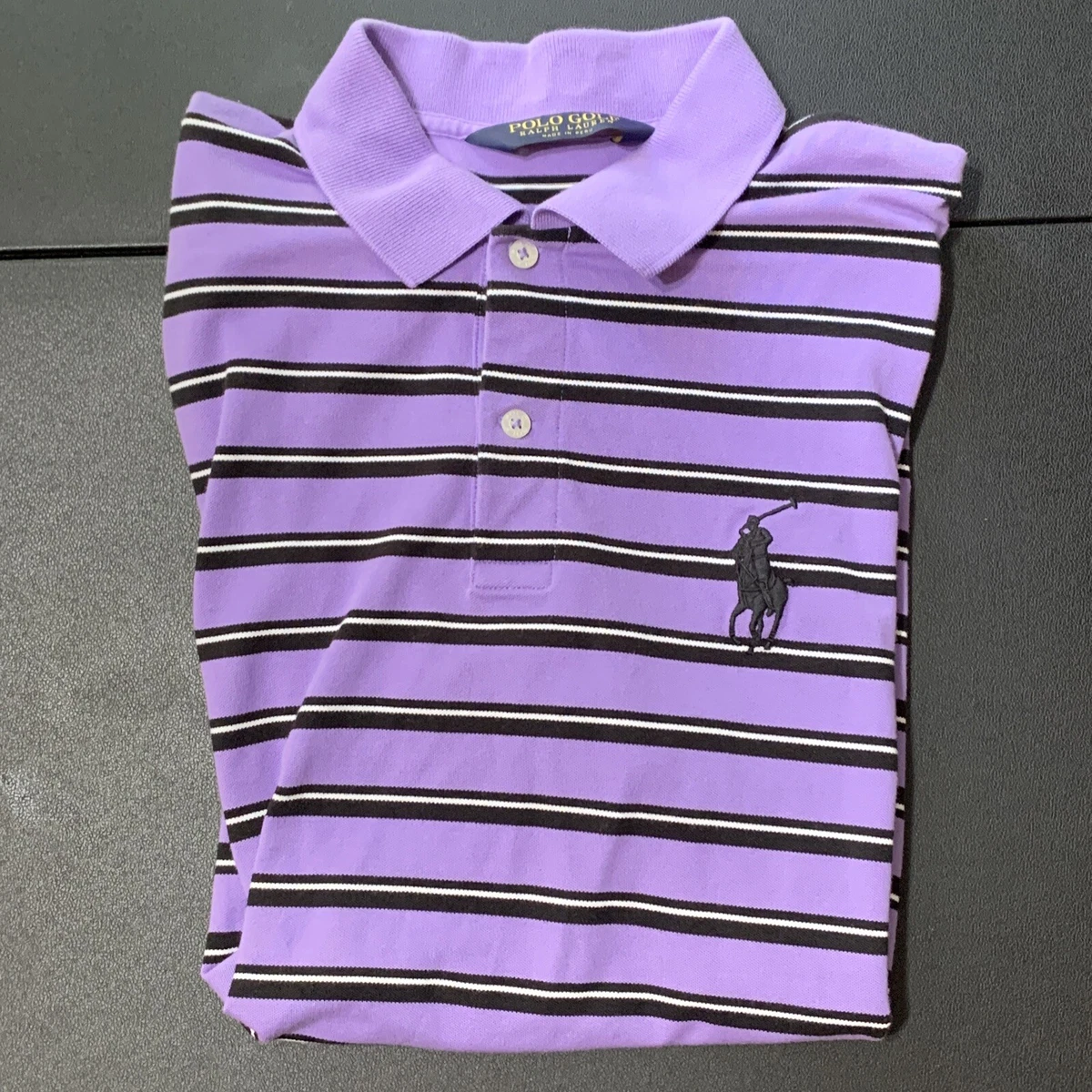 purple and black ralph lauren polo shirt