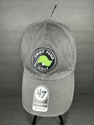 NWS Jimmy Fund Golf '47 Clean Up Strapback Hat Conquer Cancer Gray Patch Stiched - Picture 2 of 7