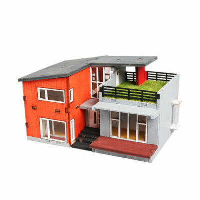 YoungModeler Modern House Desktop Wooden Model Kit