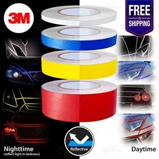 3/8" 9/16" 1" 2" Waterproof REFLECTIVE Stripe Roll Vinyl 3M Decal Tapes Stickers