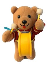 Vintage Kuddlee Parade Pets Teddy Bear with Drum Plush 1987 Tara Toy 7.5"