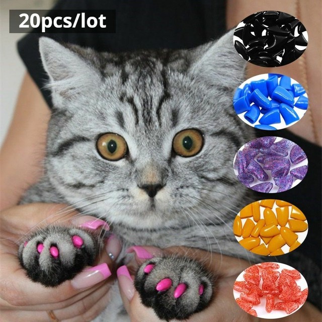 Soft Silicone Cat Nail Caps Paw Claw Nails Protector Anti Scratching
