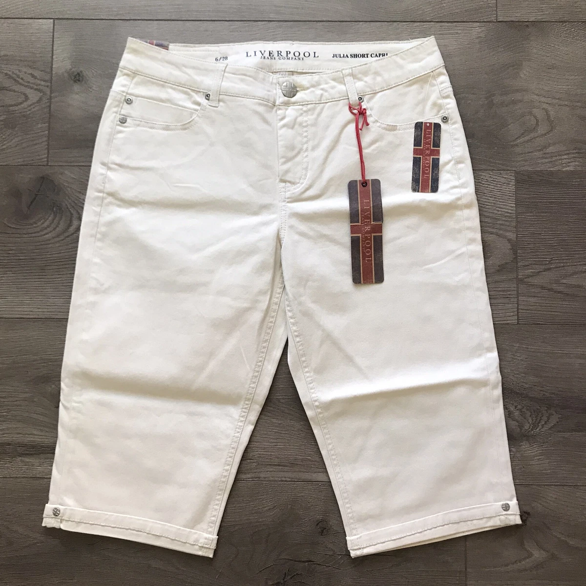 LIVERPOOL JEANS Size 6 28 JULIA SHORT CAPRI StoneColor BeachShorts Women Bermuda
