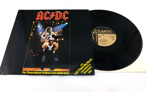 AC/DC For Those About To Rock 1982 Vinyl LP Record 12” Single UK Pressing OOP