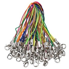 100Pcs Lobster Clasp Charm Lariat Lanyard Mini Lariat Cord Strap 9 Colors