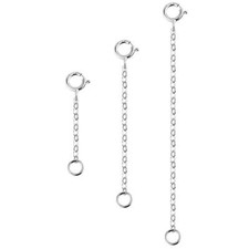 3 Pcs 925 Sterling Silver Necklace Extenders for Women Durable Strong Removab...