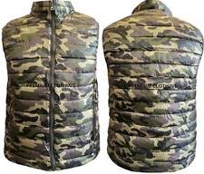 Mens CAMO Padded Sleeveless GILET Body Warmer Puffer Quilted Bomber Jackets