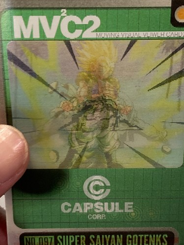 Tarjeta japonesa Gotenks - 097 - Dragon Ball Morinaga 3D Capsule Corp - Imagen 8 de 10