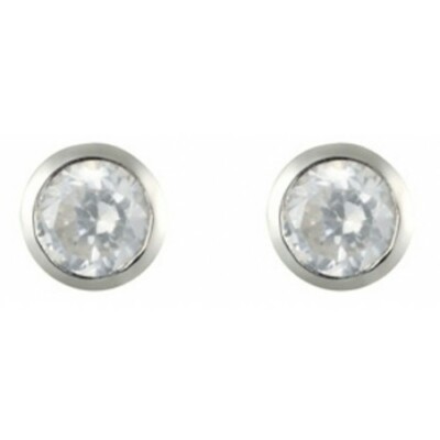 Orecchini A Perno In Argento Sterling Placcati Oro 14K - Con Zirconi