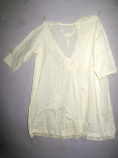 Antique Baby Dress to Recycle for Doll Dress - White - Thin Cotton-Embroidered