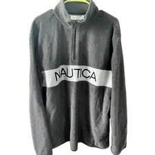 Nautica 1/4 Zip L/S Sweatshirt 100 Polyester, Embroidered Logo, Men, XL,