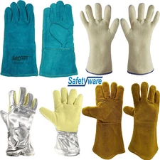 Heavy Duty Leather Safety Work Heat Proof Resistant Welder Welding Rigger Gloves